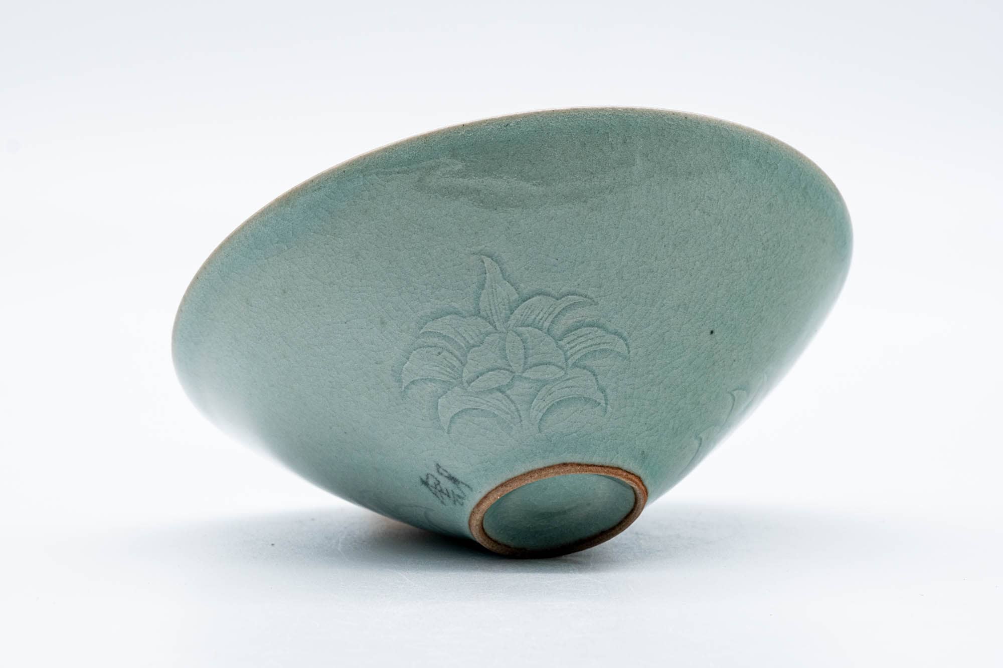 Korean Matcha Bowl - 이연휴/李連休 Yi Yeon-hyu - Unkaku Green Celadon Chawan - 150ml