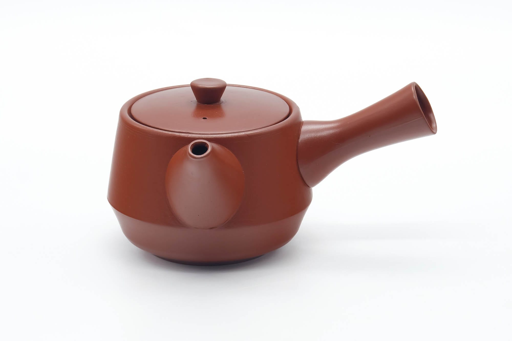 Japanese Kyusu - Bamboo Engraved Tokoname Red Shudei Teapot - 300ml