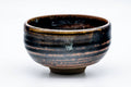 Japanese Matcha Bowl - Black Brown Spiraling Hare's Fur Glazed Chawan - 200ml