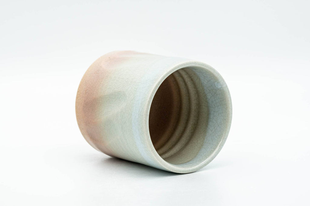 Japanese Teacup - Carved Beige Peach Glazed Hagi-yaki Yunomi - 200ml