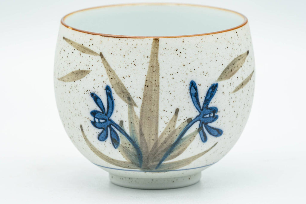 Japanese Teacup - White and Blue Floral Arita-yaki Yunomi - 140ml