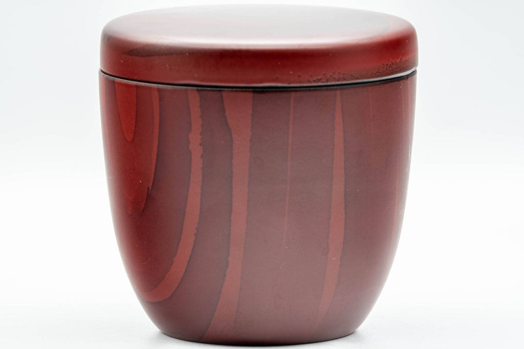 Japanese Chazutsu - Red Wood-Patterned Plastic Tea Canister - 275ml