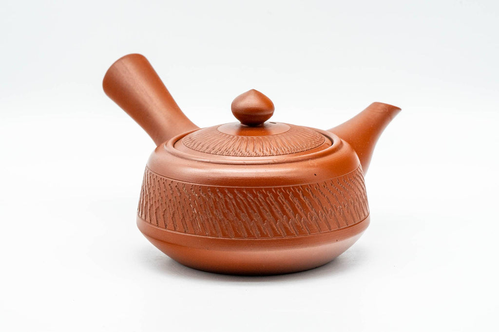 Japanese Kyusu - Red Shudei Tochiri Tokoname-yaki Debeso Teapot - 220ml
