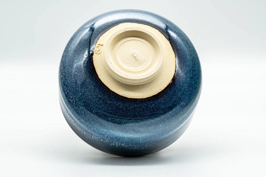 Japanese Matcha Bowl - Blue Hare's Fur Glazed Hantsutsu-gata Chawan - 350ml