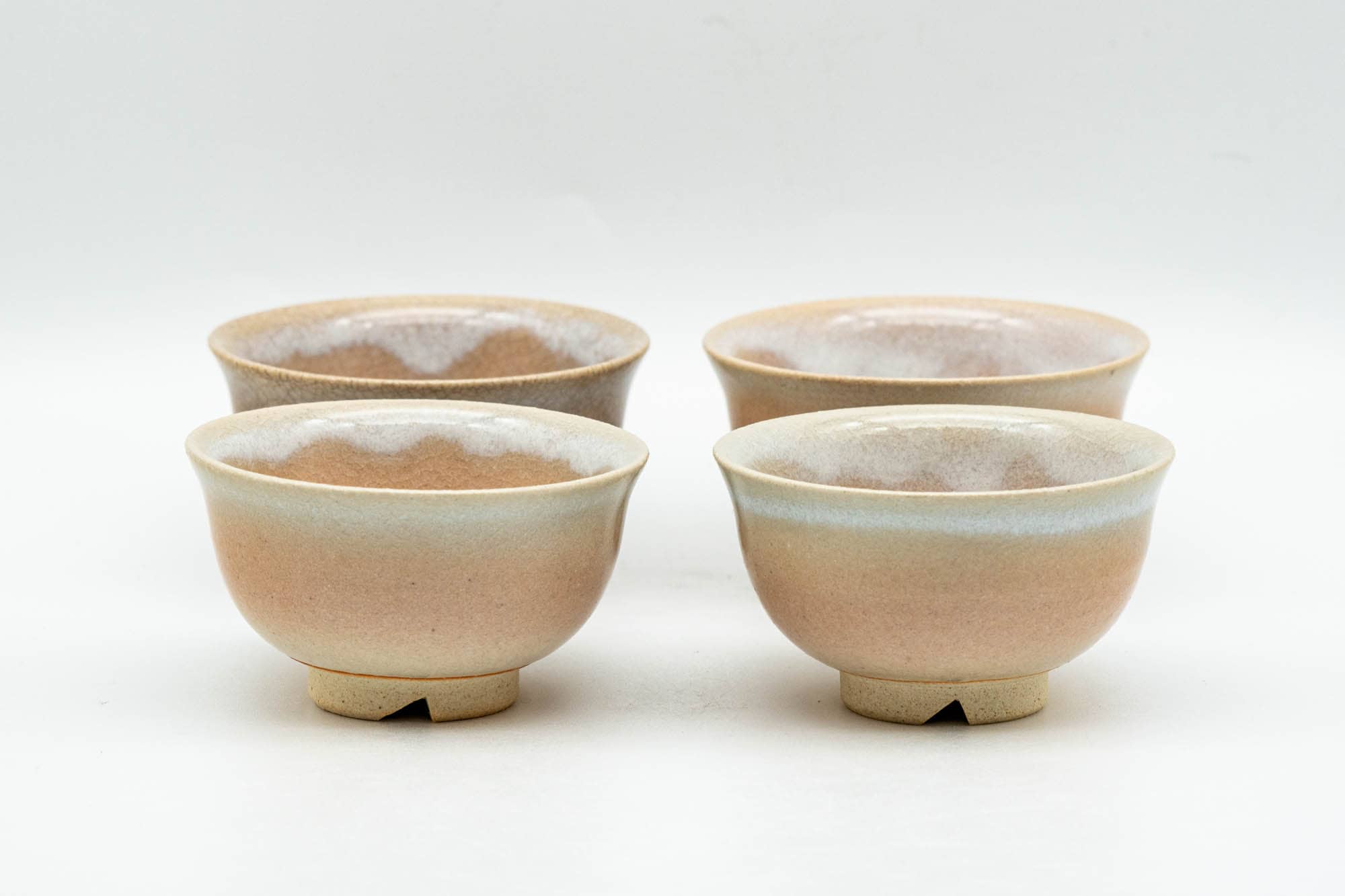 Japanese Teacups - Set of 4 天鵬山 Tsubaki Kiln - Tiny Hagi-yaki Guinomi - 25ml
