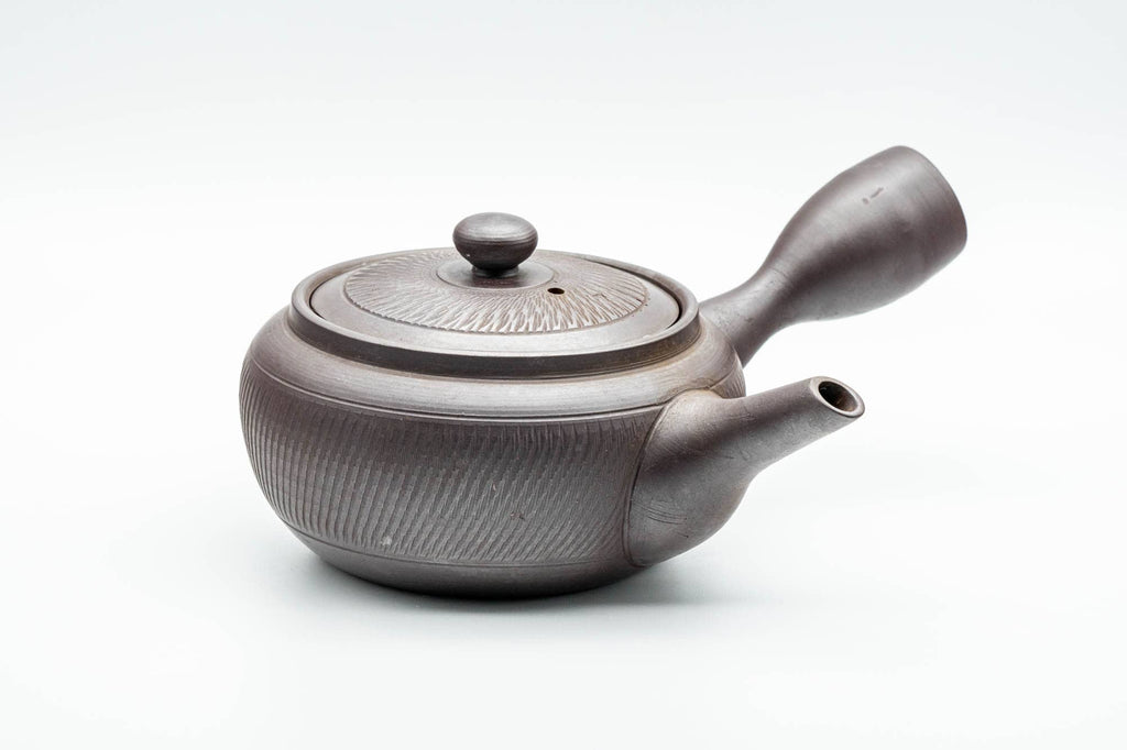 Japanese Kyusu - Engraved Banko-yaki Obi-ami 360 Strainer Teapot - 325ml