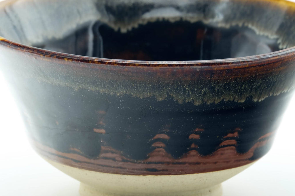 Japanese Matcha Bowl - Brown Drip-Glazed Kyo-yaki Chawan - 200ml