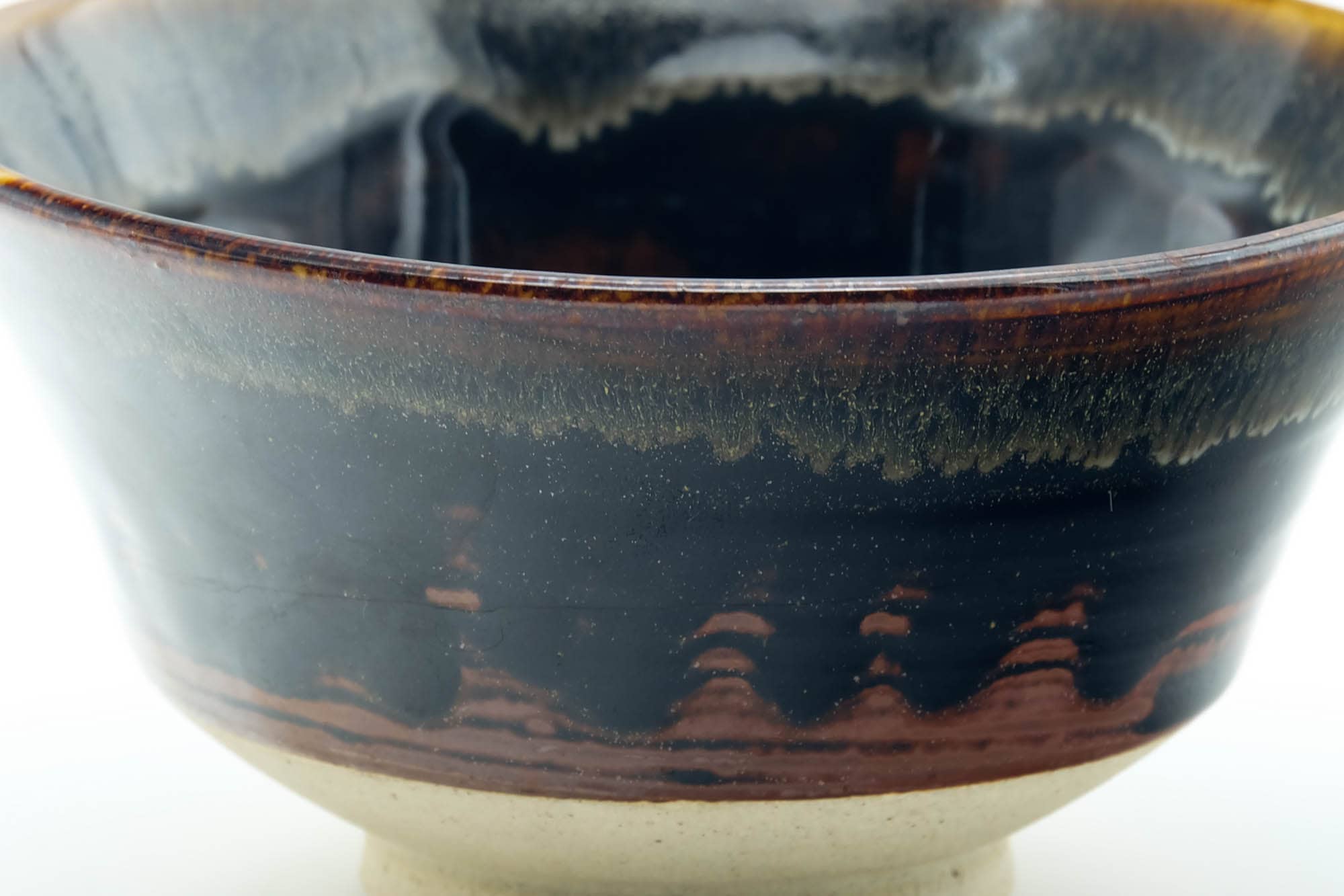 Japanese Matcha Bowl - Brown Drip-Glazed Kyo-yaki Chawan - 200ml