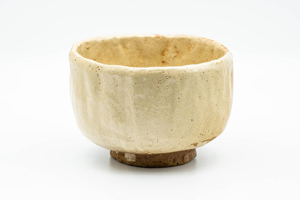 Japanese Matcha Bowl - Beige Glazed Wabi-Sabi Chawan - 350ml