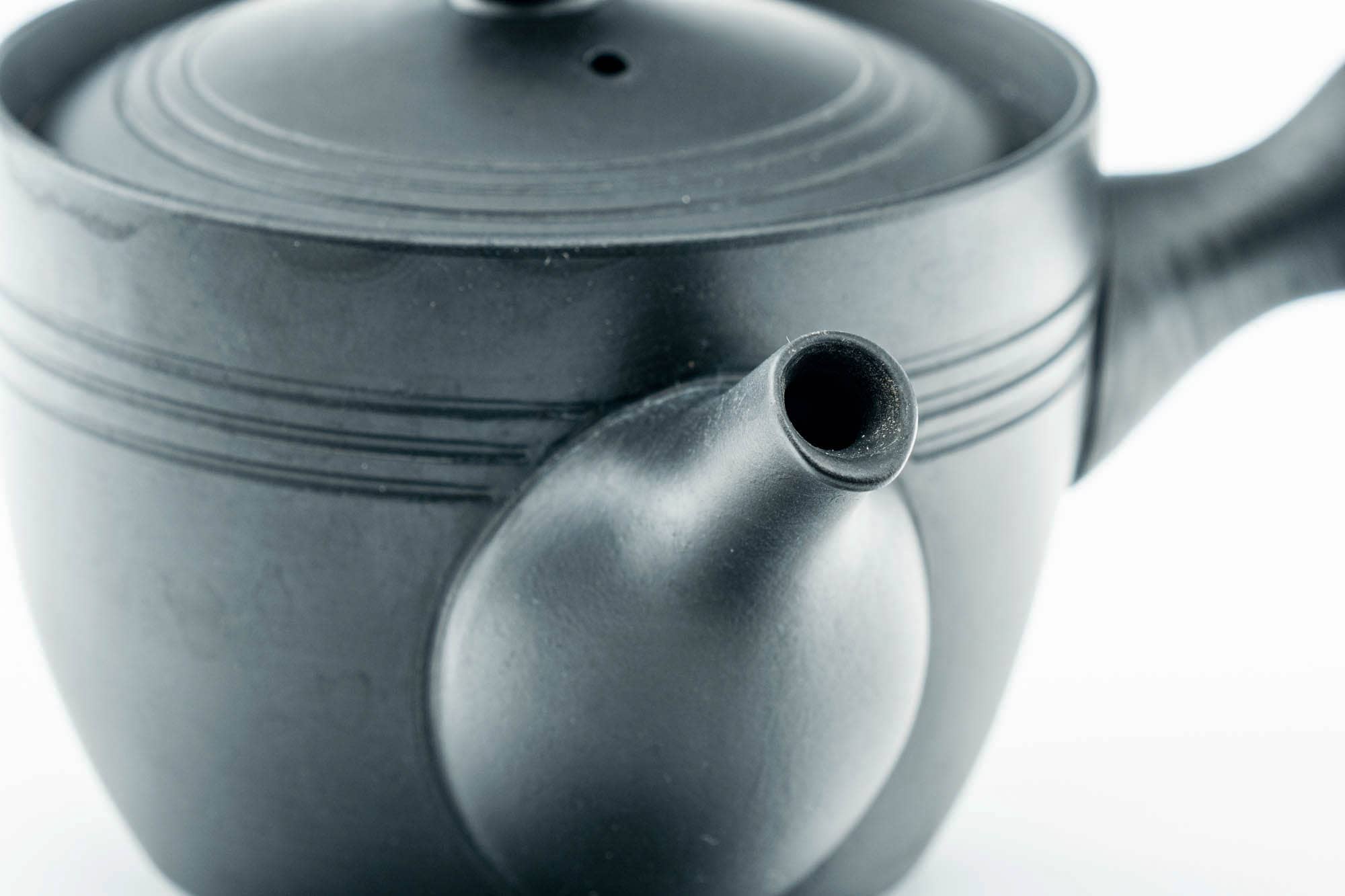 Japanese Kyusu - Black Kurodei Tokoname-yaki Mesh Teapot - 175ml