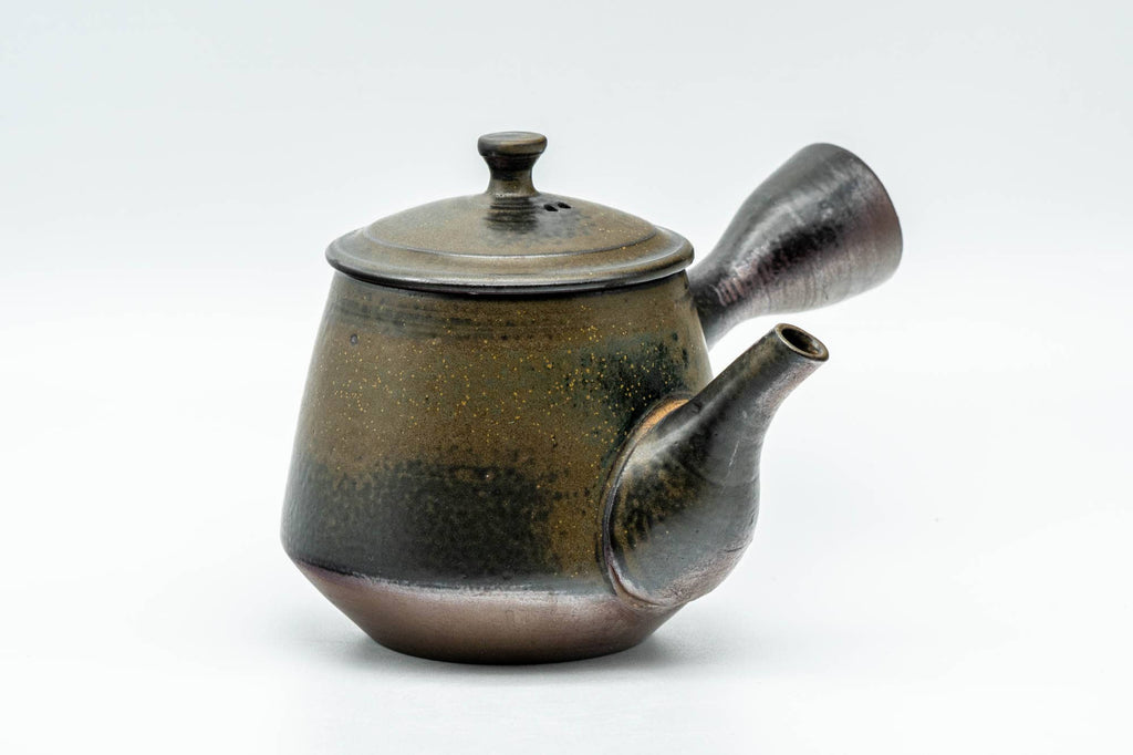 Japanese Kyusu - Fujii Ikkyuu 藤井一休 - Ash Glazed Yohen Banko-yaki Debeso Teapot - 200ml
