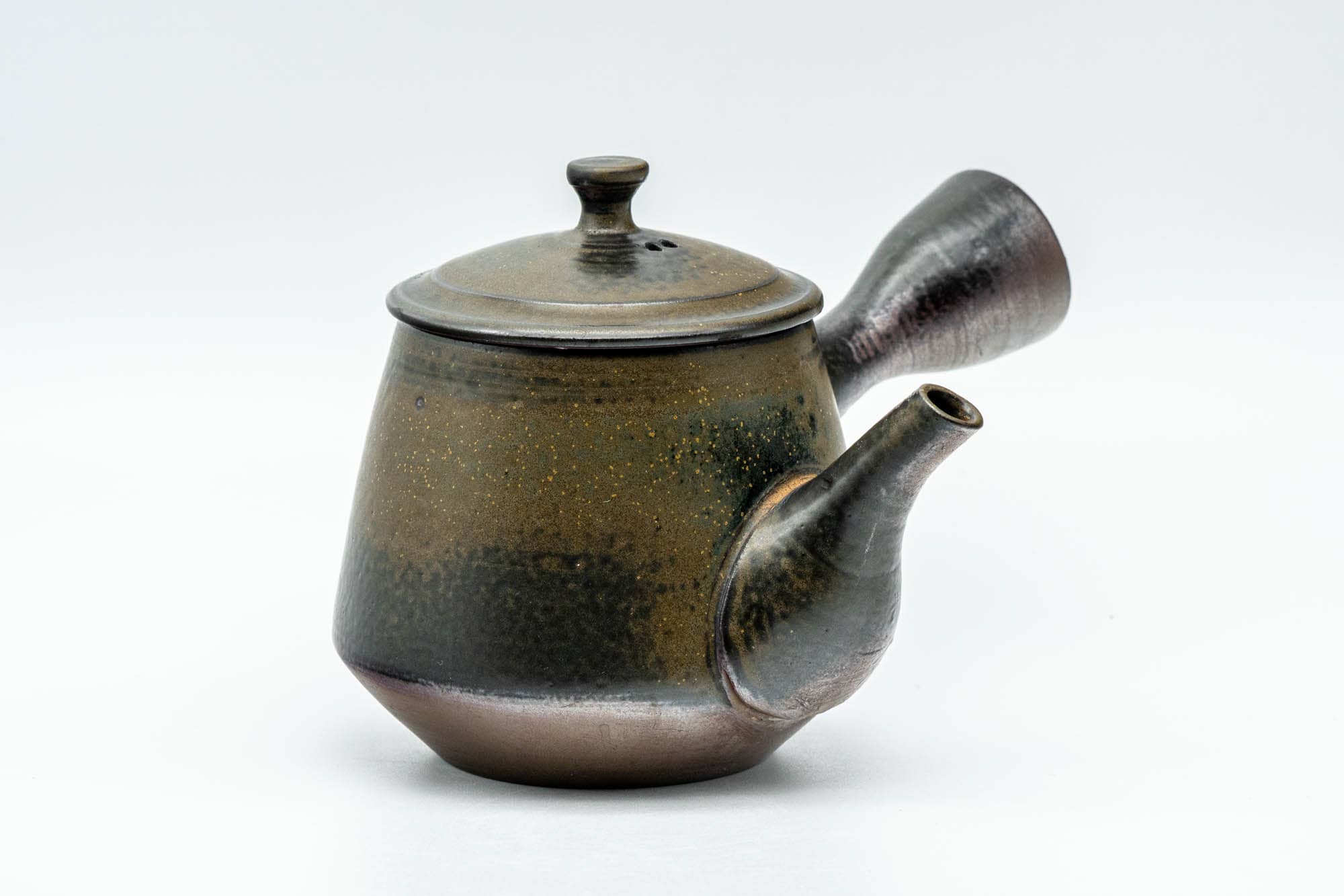 Japanese Kyusu - Fujii Ikkyuu 藤井一休 - Ash Glazed Yohen Banko-yaki Debeso Teapot - 200ml