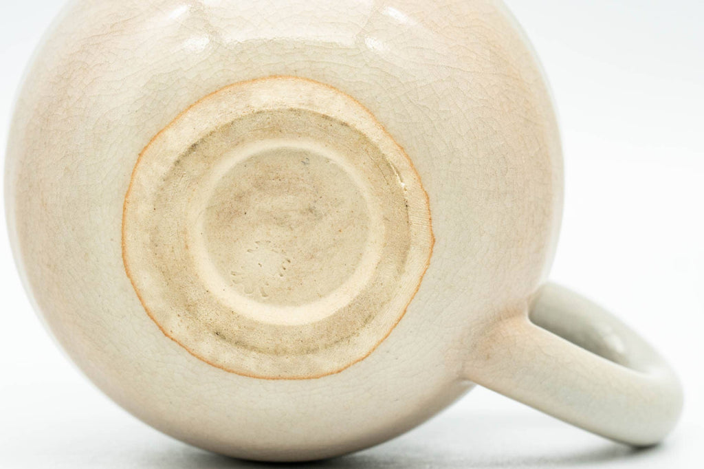 Japanese Teacup - Small Beige and White Hagi-yaki Ushirode Yunomi - 90ml