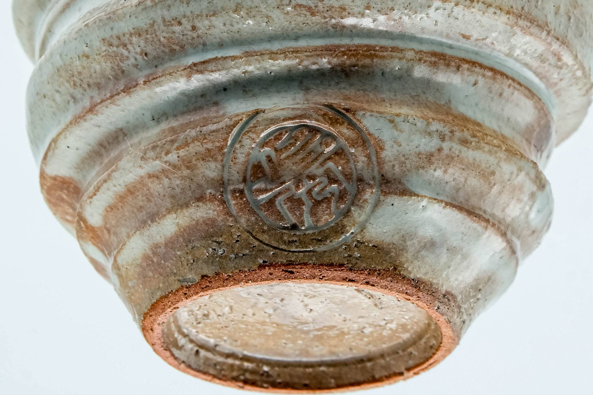 Japanese Teacup - Beige Cream Spotted Spiraling Yunomi - 220ml