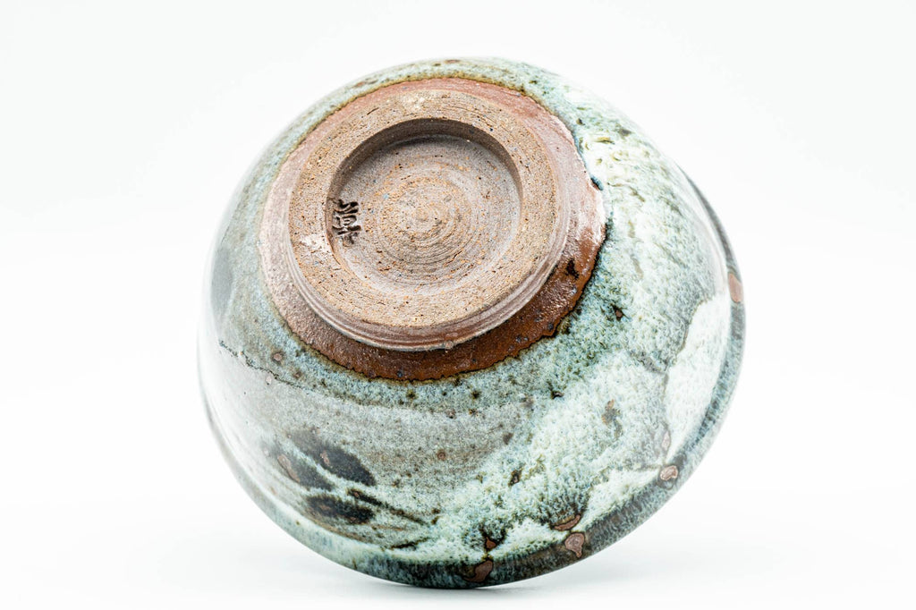 Japanese Matcha Bowl - Small Blue White Drip-Glazed Chawan - 150ml