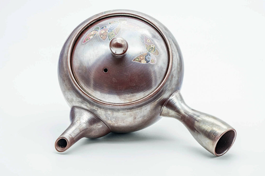 Japanese Kyusu - Large Floral Banko-yaki Mesh Teapot - 600ml