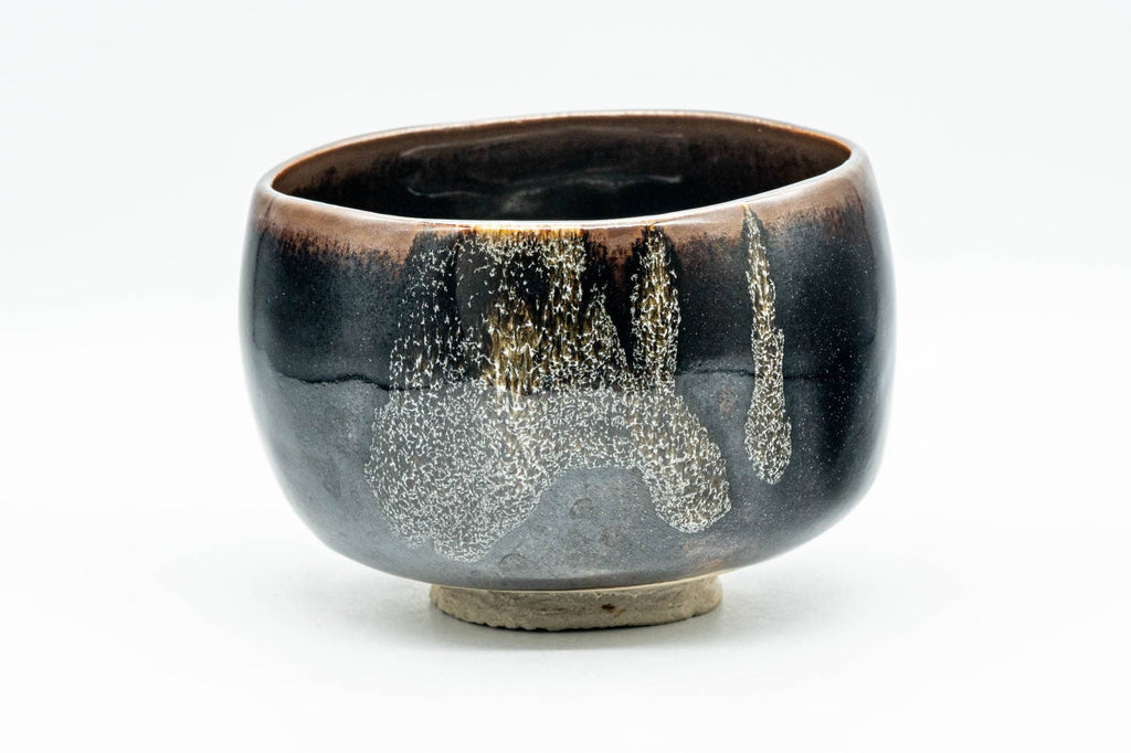 Japanese Matcha Bowl - 久 Black Brown Hare's Fur Glazed Wa-nari Chawan - 350ml