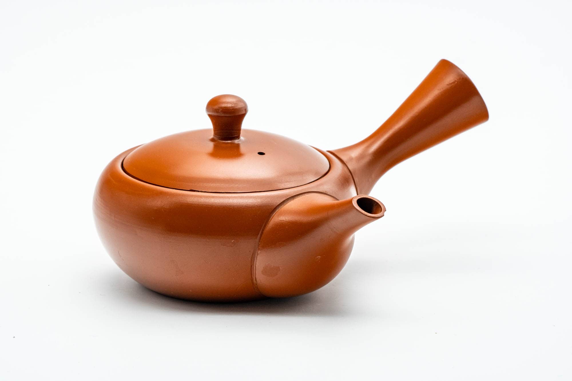 Japanese Kyusu - Red Shudei Tokoname-yaki Mesh Teapot - 260ml