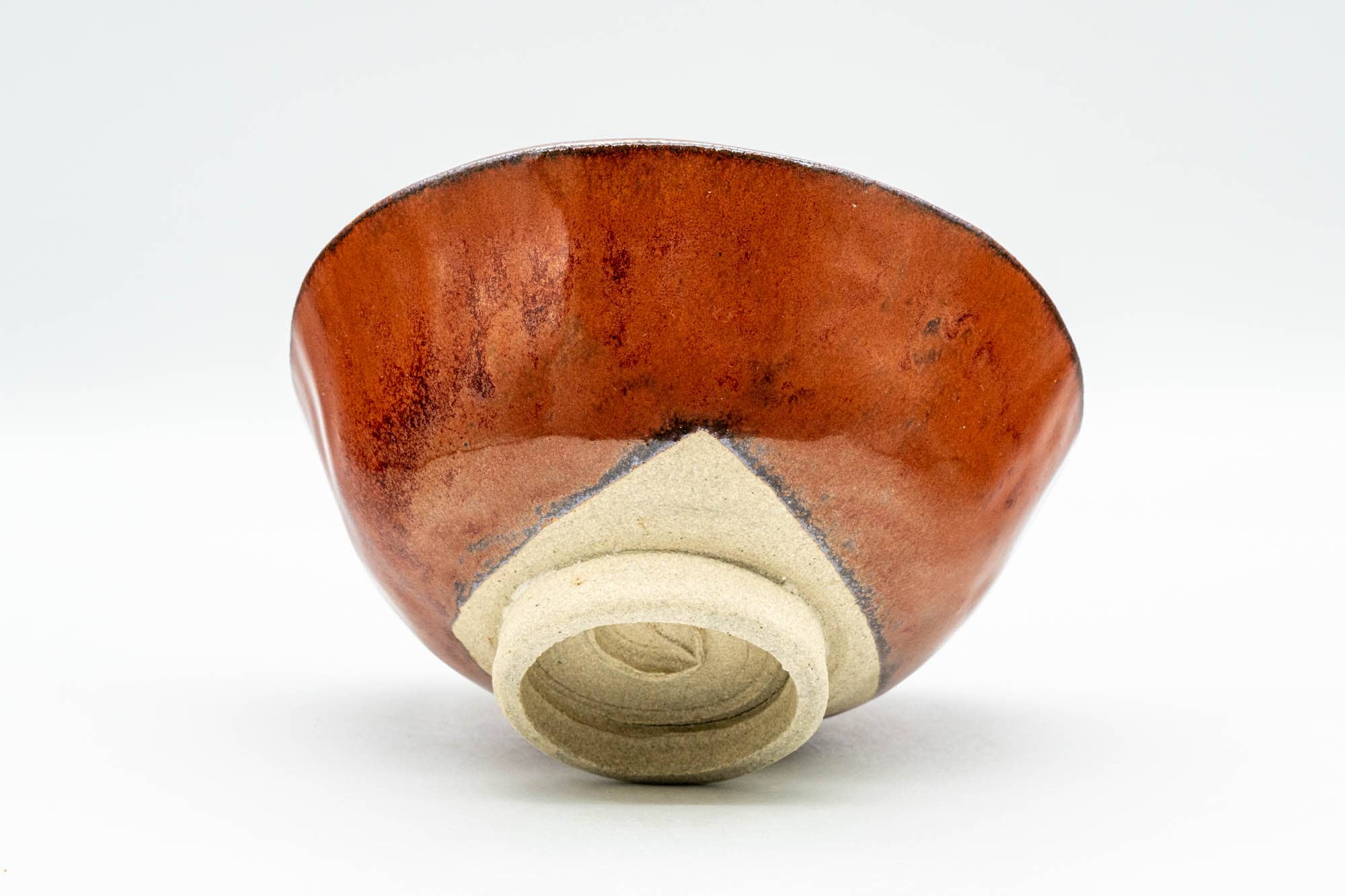 Japanese Matcha Bowl - 久 Amber Red Wabi-Sabi Chawan - 150ml