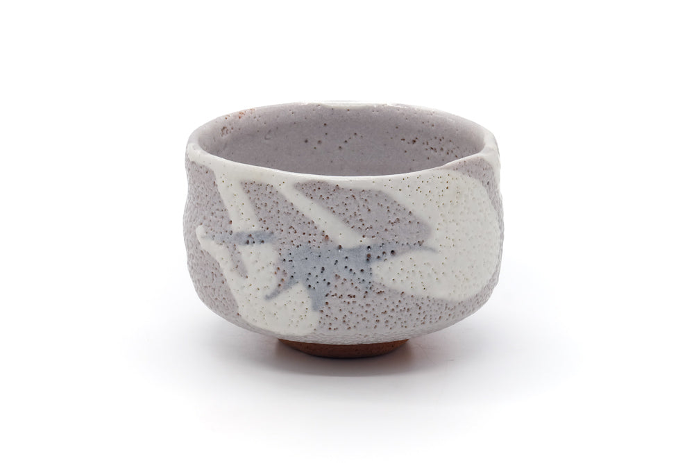 Japanese Matcha Bowl - Abstract White Shino Mino Chawan - 500ml