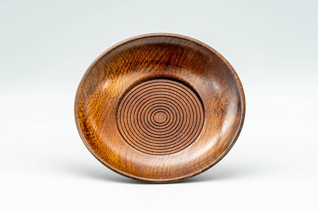 Japanese Chataku - Spiraling Wooden Tea Saucer