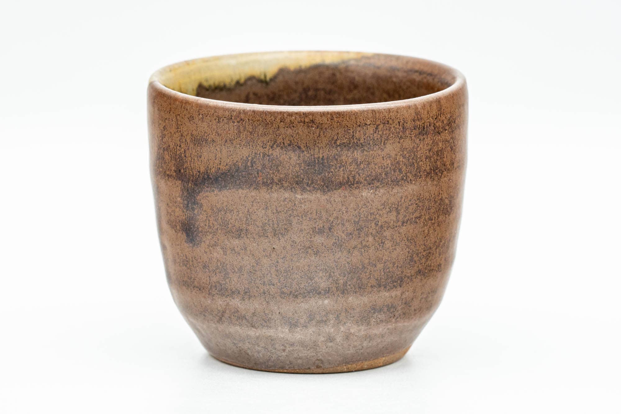 Japanese Teacup - Brown Beige Drip-Glazed Yunomi - 100ml