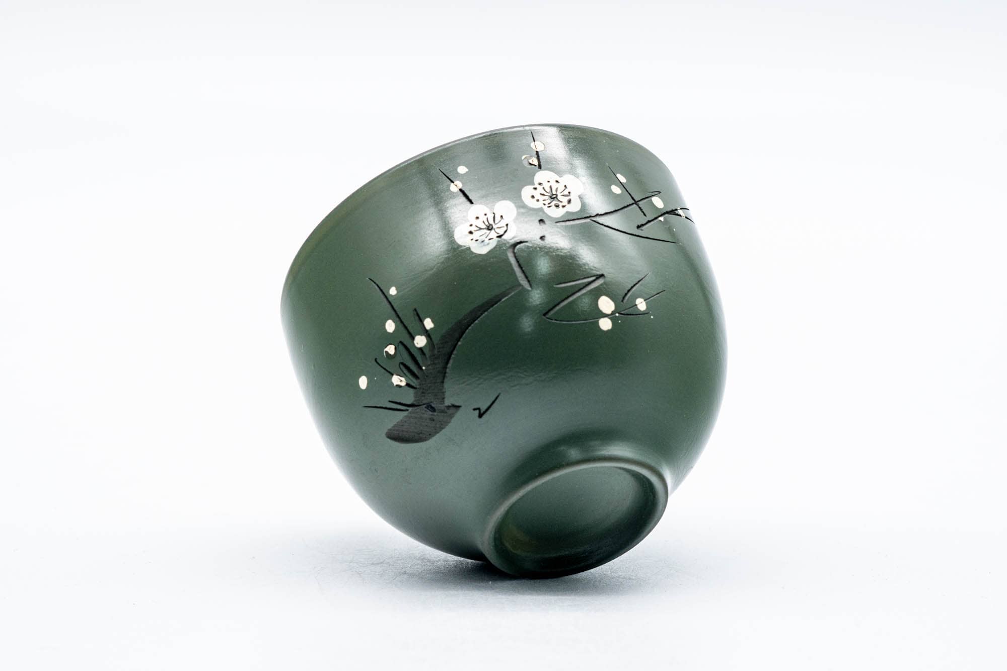Japanese Teacup - Plum Blossom White Inner-Glazed Ryokudei Tokoname-yaki Yunomi - 140ml
