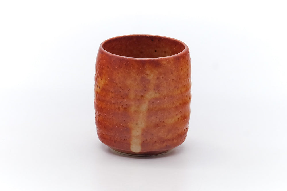 Japanese Teacup - Orange Shino Glazed Mino Yunomi - 100ml