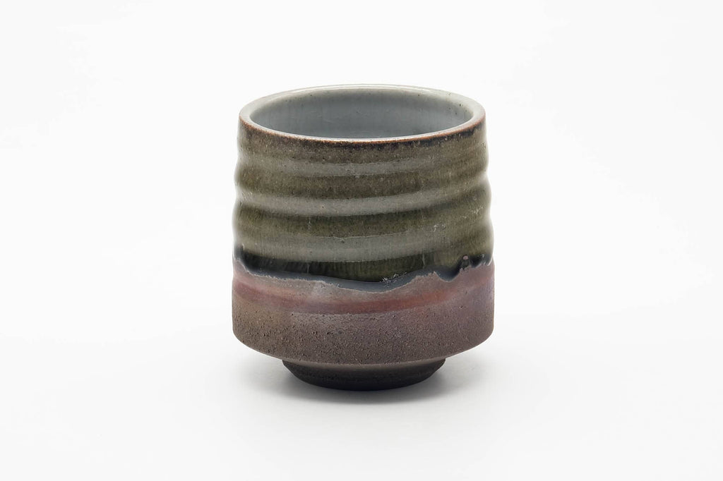 Japanese Teacup - Large Green Drip-Glazed Yunomi - 250ml