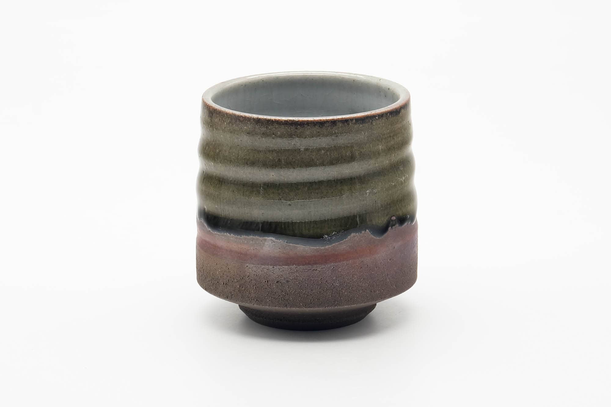 Japanese Teacup - Large Green Drip-Glazed Yunomi - 250ml