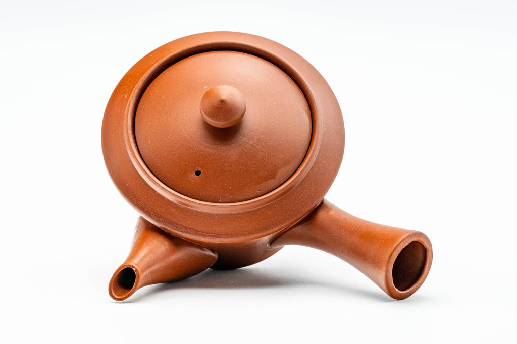 Japanese Tea Set - Floral Engraved Tokoname-yaki Kyusu Teapot with 5 Yunomi Teacups