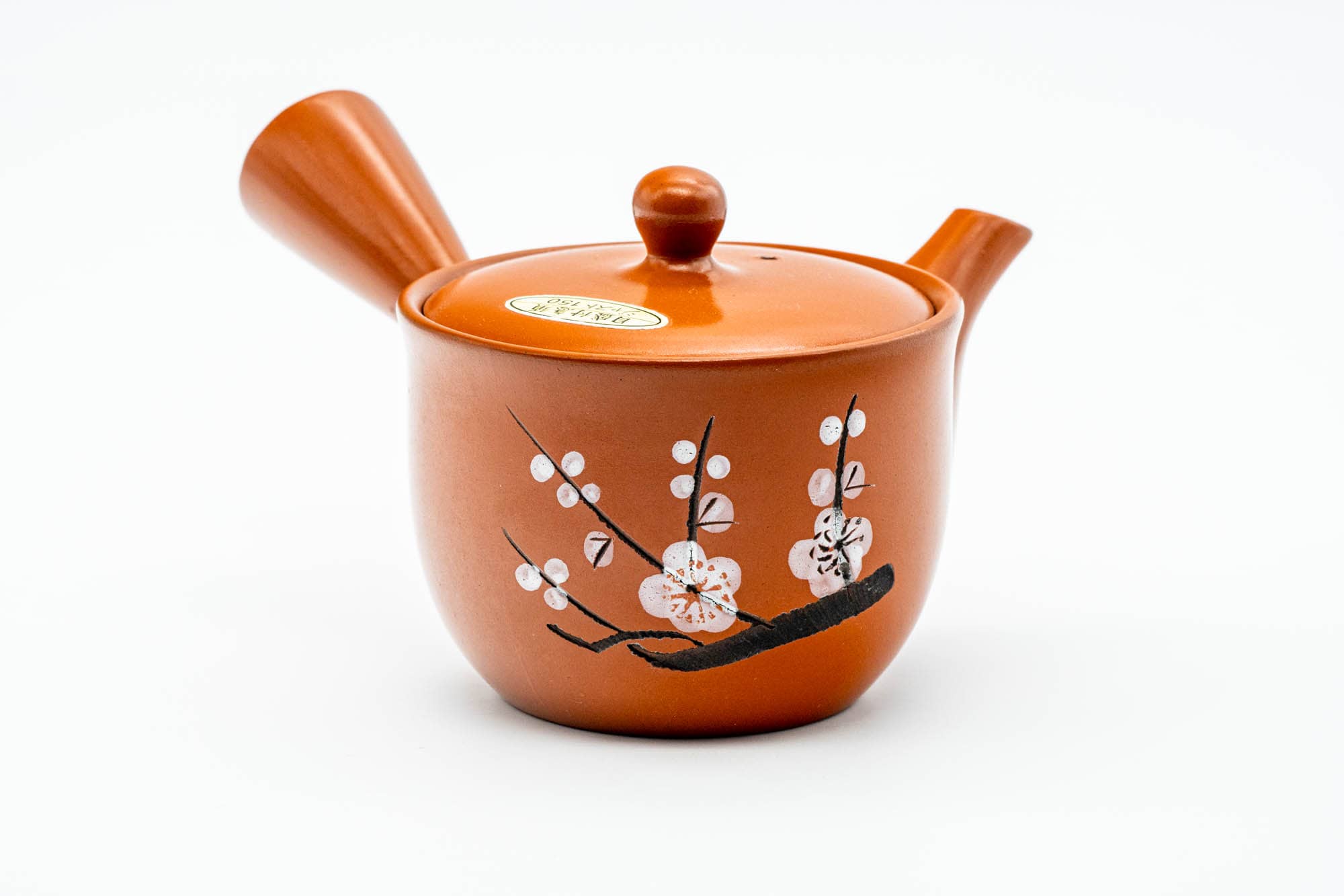 Japanese Kyusu - Plum Blossom Engraved Tokoname-yaki Mesh Teapot - 260ml
