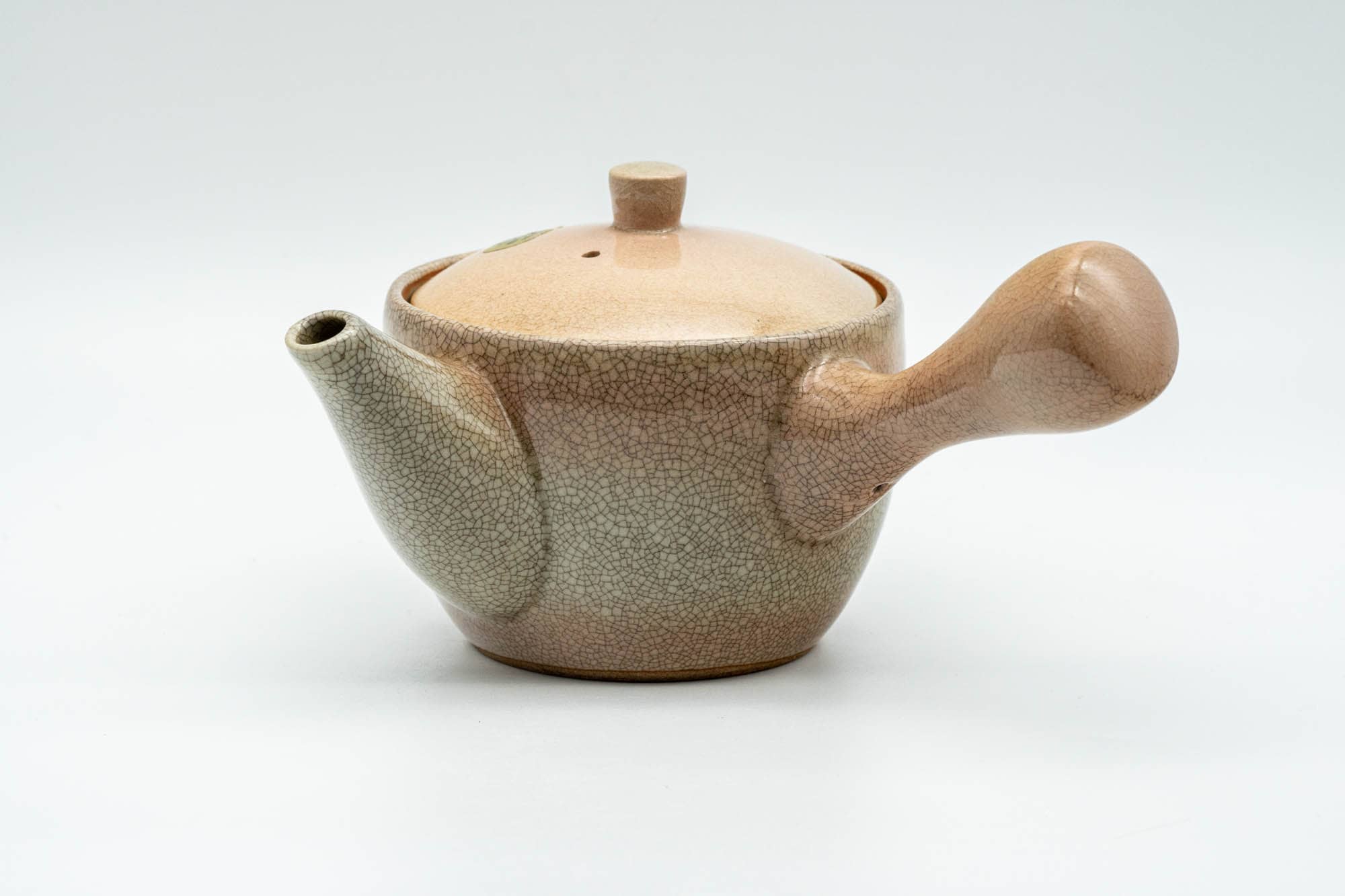 Japanese Kyusu - Beige Weathered Hagi-yaki Do-ake Teapot - 240ml