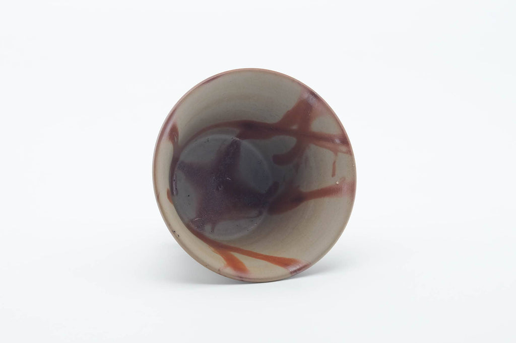Japanese Teacup - Orange Hidasuki Rice Straw Bizen-yaki Yunomi - 160ml