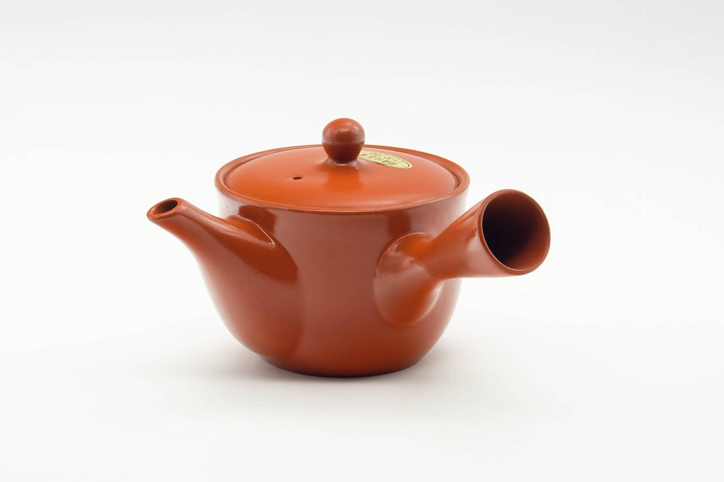 Japanese Kyusu - Painted Plum Blossom Tokoname-yaki Mesh Filter Teapot - 200ml