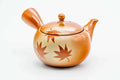Japanese Kyusu - Momiji Leaves Tokoname-yaki Basket Mesh Teapot - 330ml