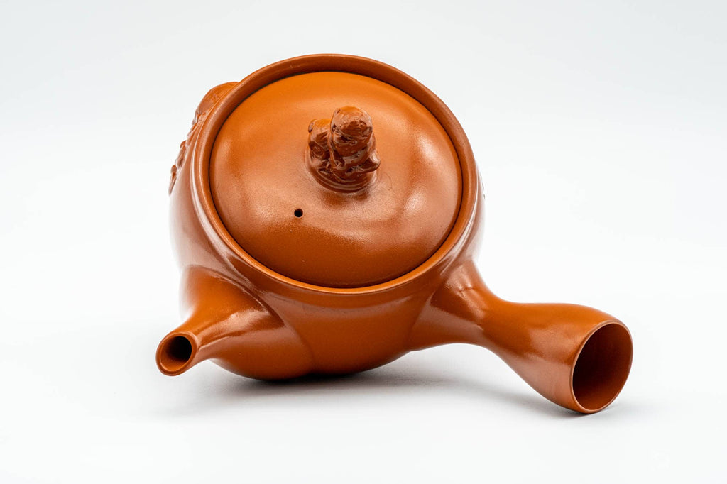 Japanese Kyusu - Monkeys and Leaves Tokoname-yaki Mesh Filter Teapot - 400ml