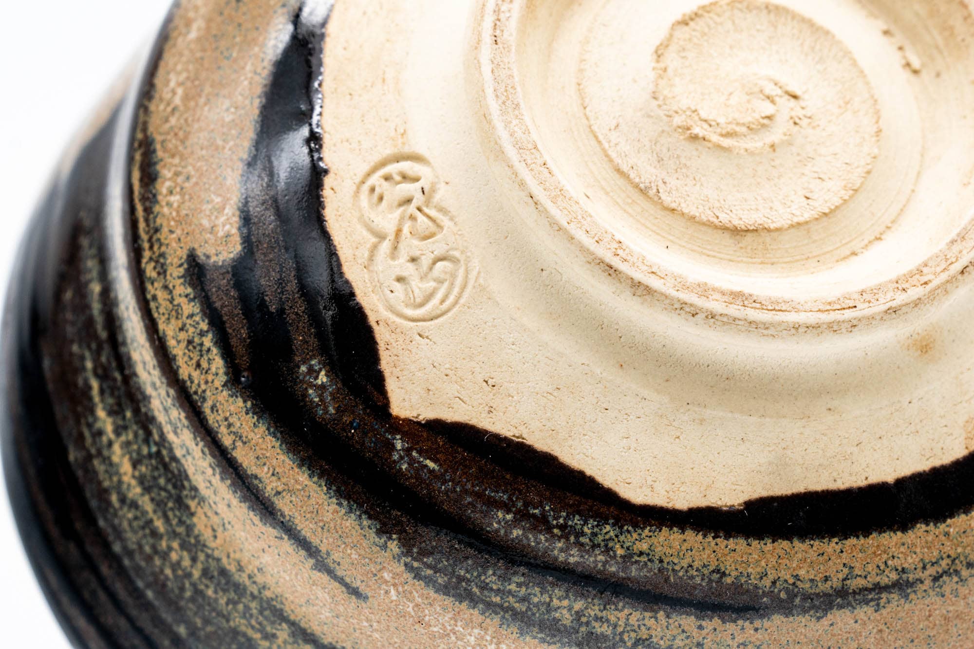 Japanese Matcha Bowl - Black Brown Glazed Wabi-Sabi Chawan - 150ml