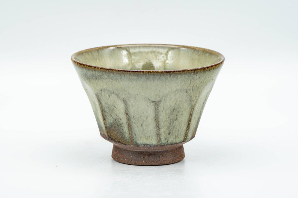 Japanese Teacup - Milky Sage Drip-Glazed Yunomi - 110ml