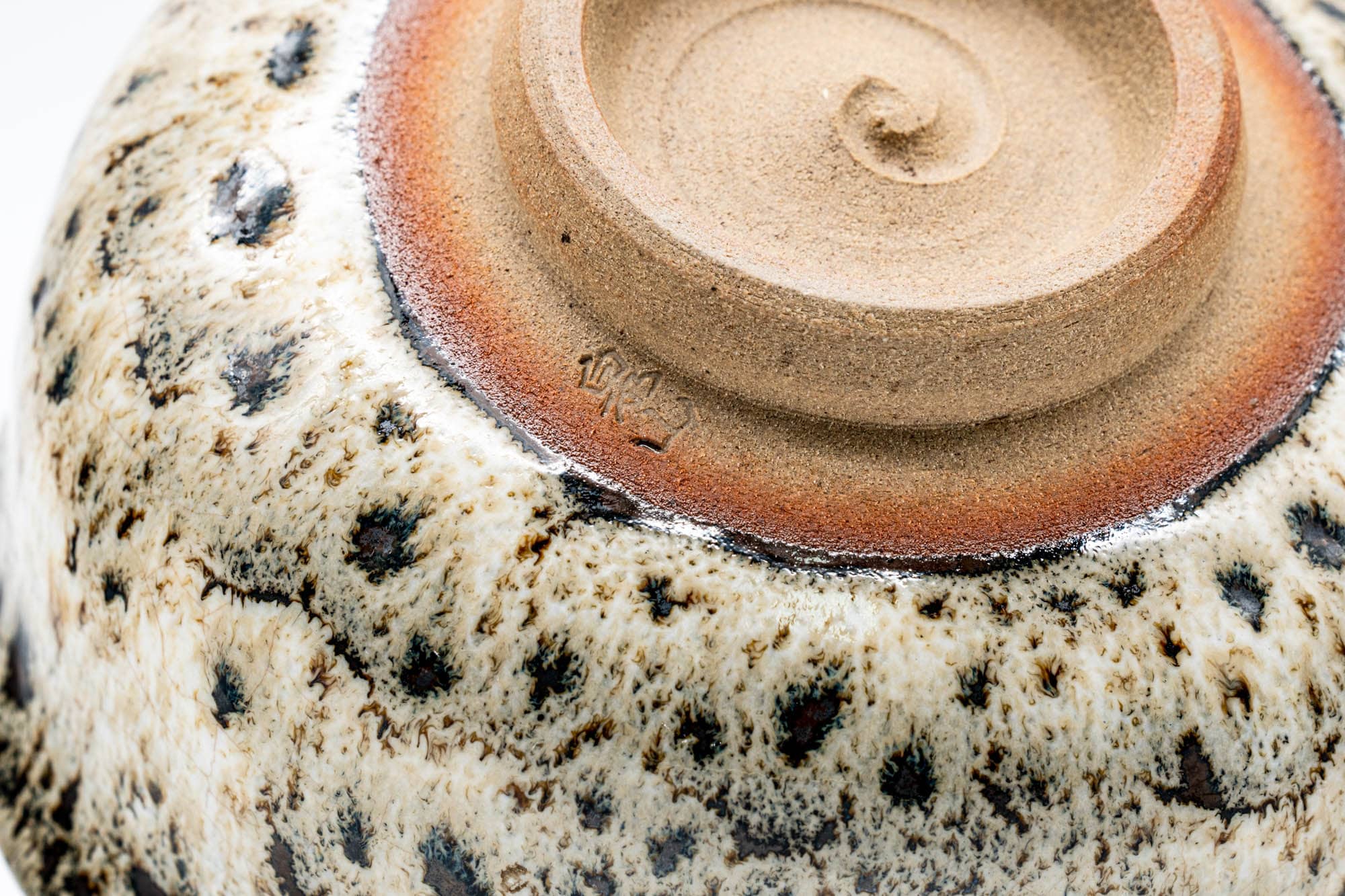 Japanese Matcha Bowl - Black Yellow Hare's Fur Glazed Chawan - 250ml