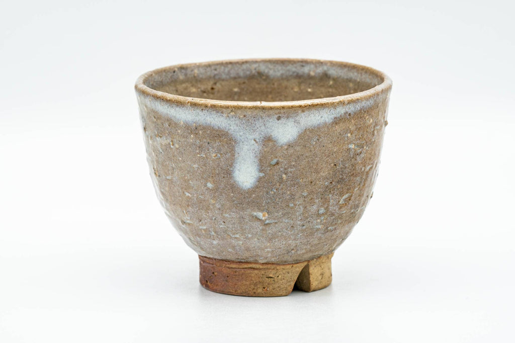 Japanese Teacups - Set of 4 Beige Drip-Glazed Hagi-yaki Yunomi- 120ml