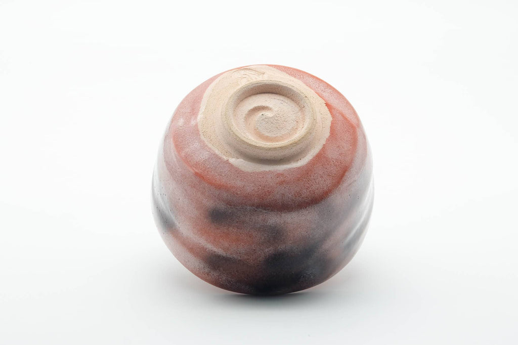 Japanese Matcha Bowl - Red Black Glazed Aka-raku Chawan - 500ml