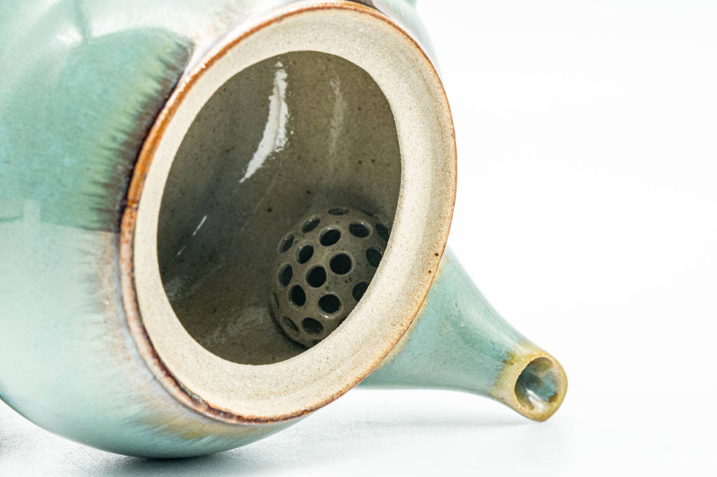 Japanese Kyusu - Green Teal Ceramic Debeso Teapot - 200ml