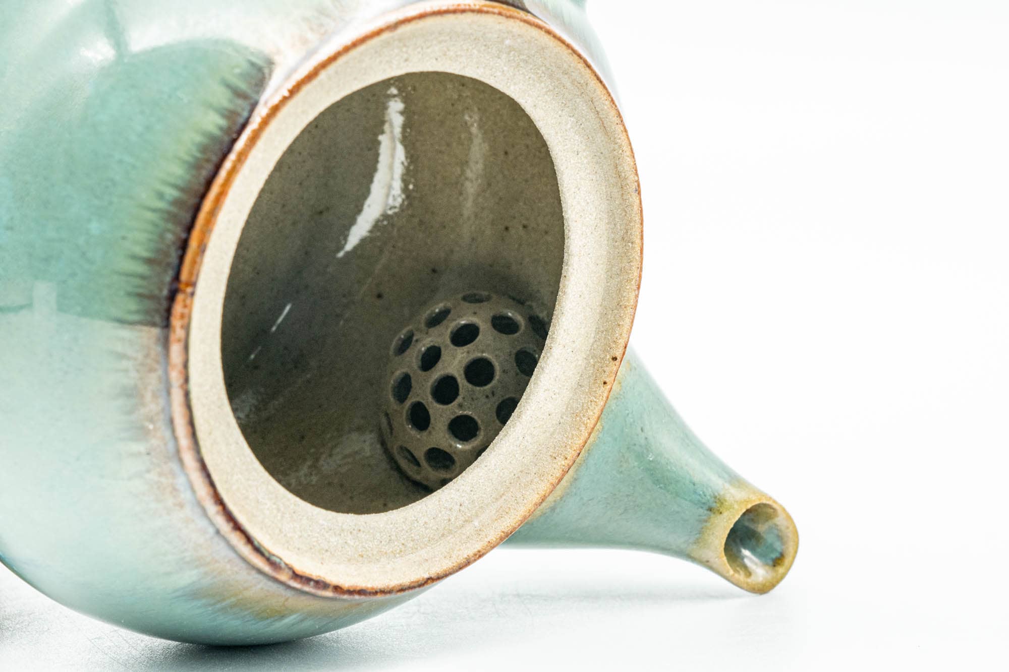Japanese Kyusu - Green Teal Ceramic Debeso Teapot - 200ml