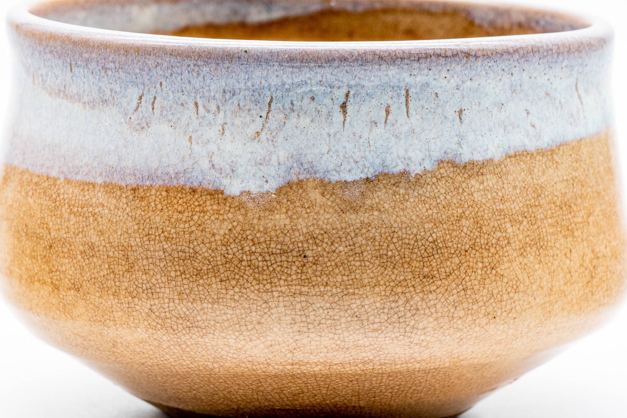Japanese Kensui - Large Beige White Glazed Hagi-yaki Water Bowl - 700ml