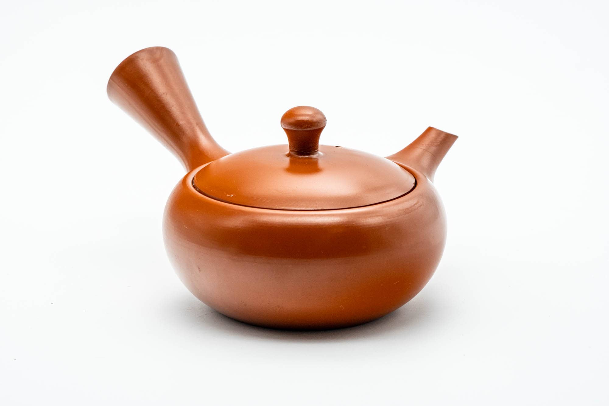 Japanese Kyusu - Red Shudei Tokoname-yaki Mesh Teapot - 260ml