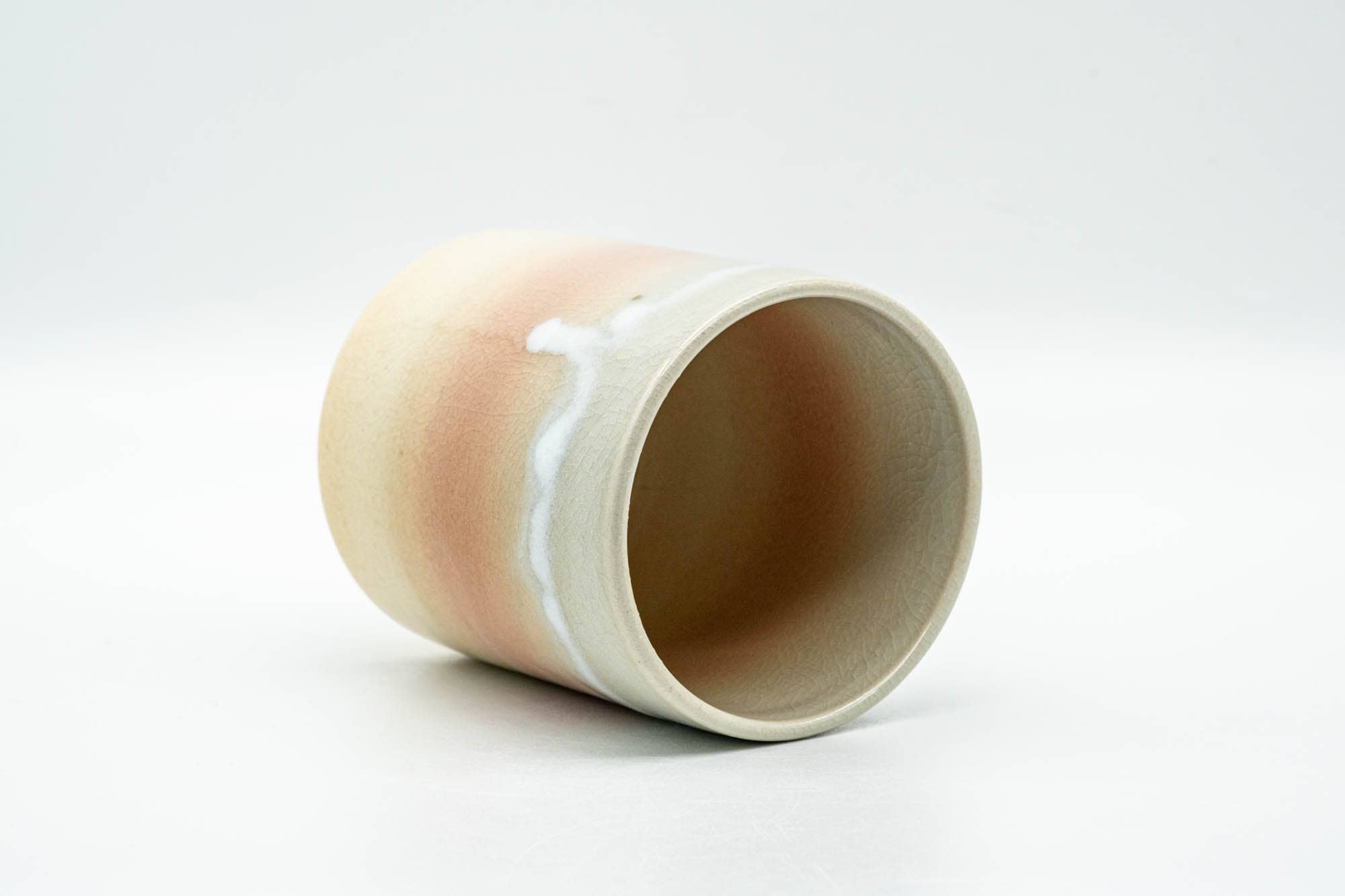Japanese Teacup - Large Beige Pink and White Drip-Glazed Hagi-yaki Yunomi - 200ml