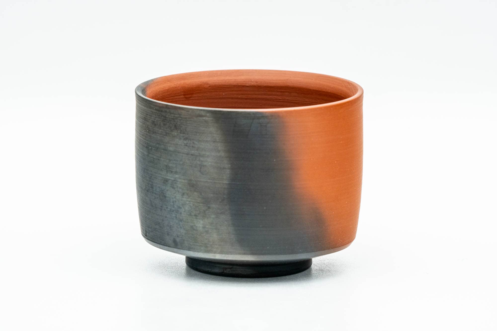 Japanese Teacup - Black Red Yohen Tokoname-yaki Yunomi - 80ml