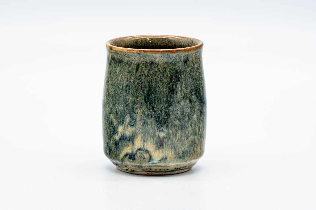 Japanese Teacup - Green Yellow Drip-Glazed Yunomi - 150ml