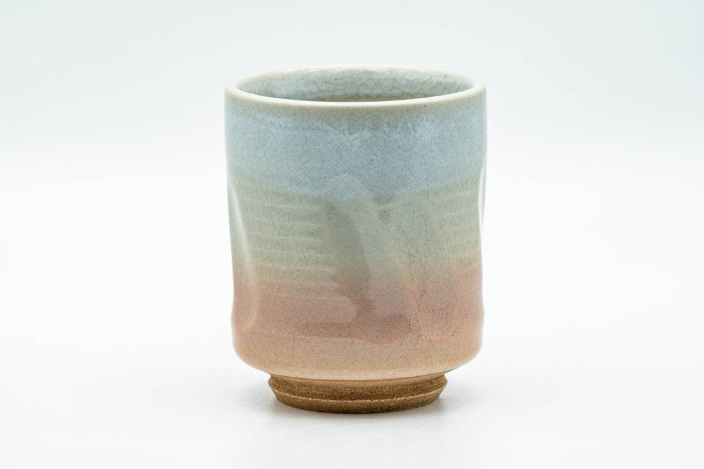 Japanese Teacup - Carved Beige Peach Glazed Hagi-yaki Yunomi - 200ml